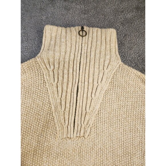 Universal Thread Womens Beige Knit Pullover Sweater With Half-Zip & High Collar - Picture 4 of 10